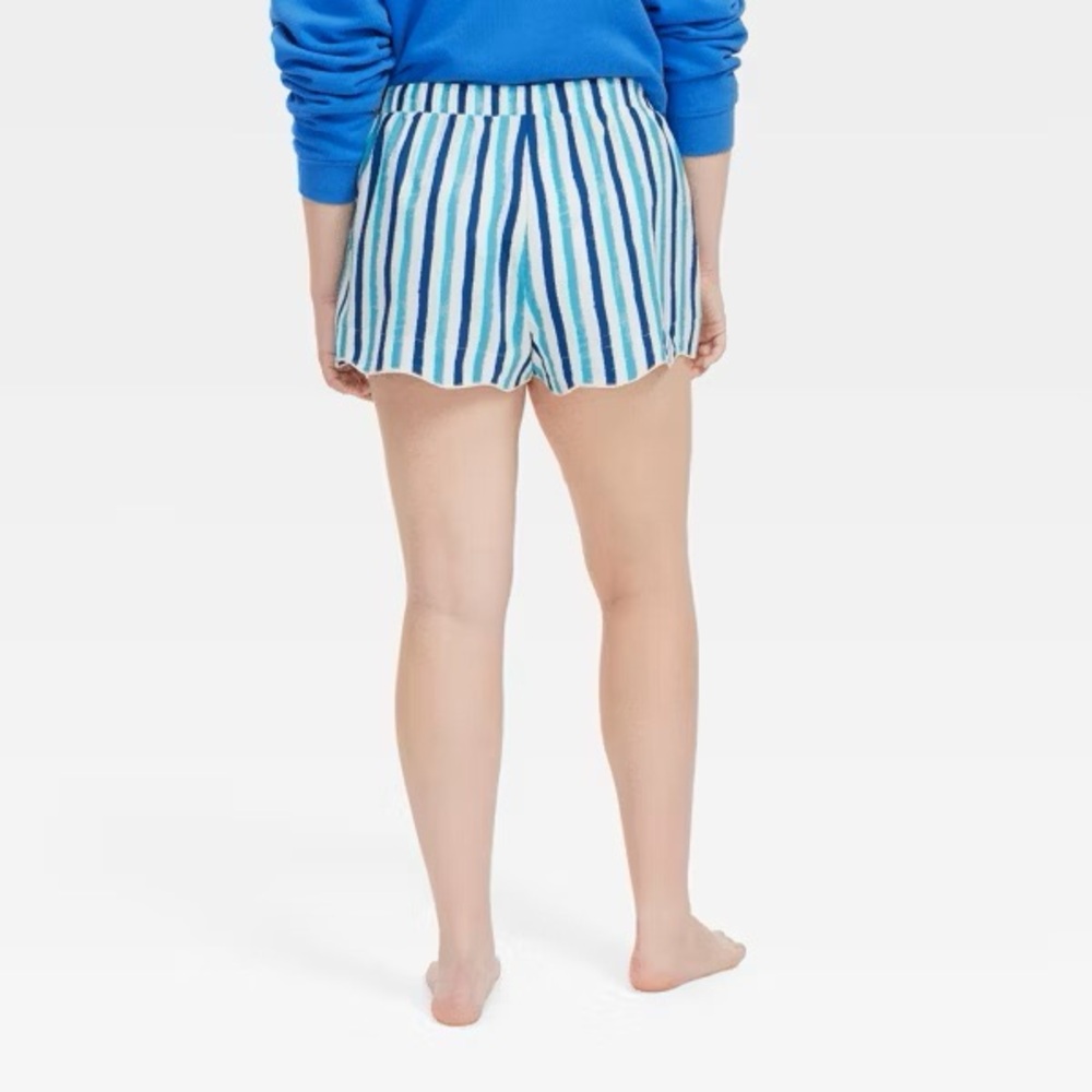 Roller Rabbit x Target Women’s Multi Stripe Poplin Boxer Shorts Blue Aqua White - Picture 14 of 15